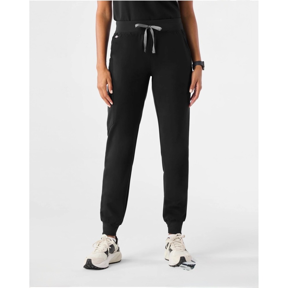 FIGS HW Zamora Jogger Scrub Pants Black XXS W22SW2012P High Waisted